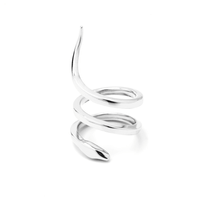 Double Snake Ring Sterling 925 Silver - Dubbele Slang Sterling 925 Zilver - Side