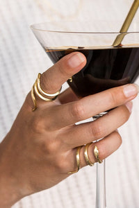 Double Snake Ring Gold - Double Slang Goud - Espresso Martini - Brass Straw
