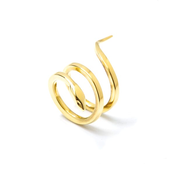 Double Snake Ring Gold - Slangen Ring Goud - Front