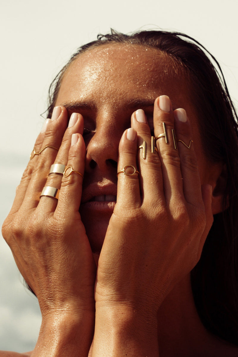 Brass jewelry handmade V ring, minimalist rings in a minimalist jewelry collection.  From knuckle ring to big size rings