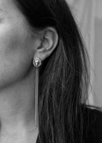 Silver Lion Chain Earring - Zilveren Leeuwen Oorbel