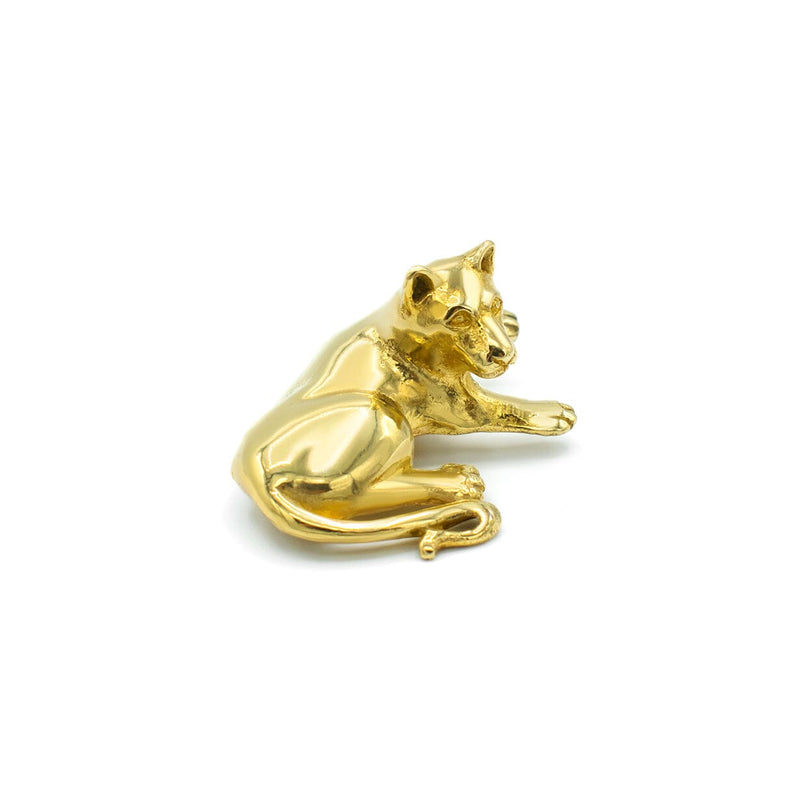 Lioness Brooch Gold - Lion Pin - Leeuwen brooch Goud
