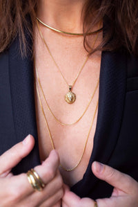 Pendant Lion Gold - Leeuwen hanger Goud - on necklace