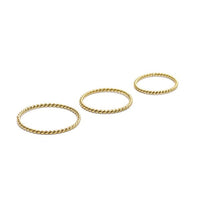 Sun Twist Ring Set Gold - Gedraaide Ring Set Goud